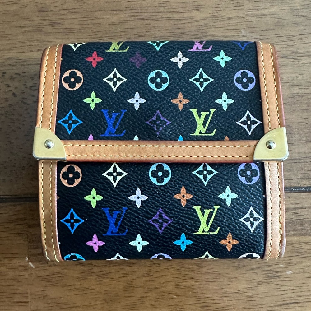 Louis Vuitton Murakami Black Multicolor Wallet